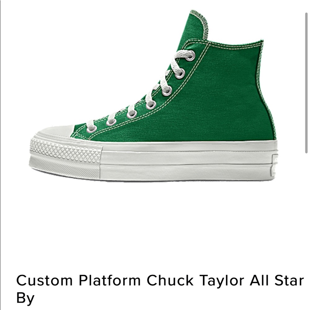 Green Custom Converse Platform High Tops